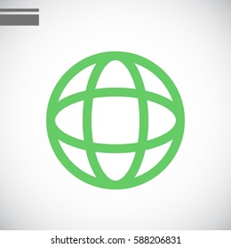  Globe icon flat .