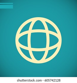  Globe icon flat .