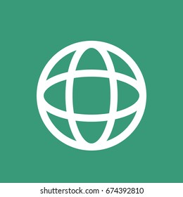  Globe icon flat .