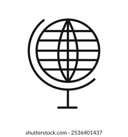 Globe icon Flat art illustration in outline