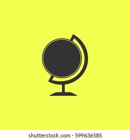 Globe icon flat. Black pictogram on white background. Vector illustration symbol and bonus button
