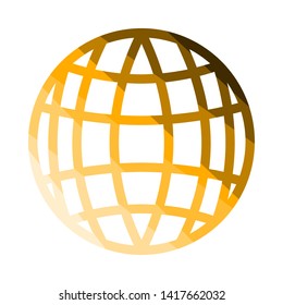 Globe Icon. Flat Color Ladder Design. Vector Illustration.