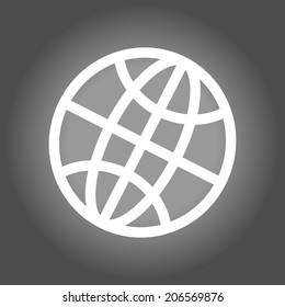 Globe icon. Flat design.