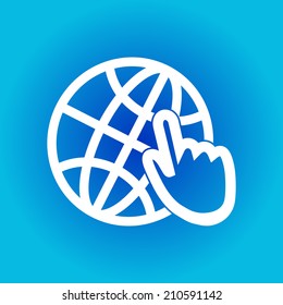 Globe icon. Flat design.