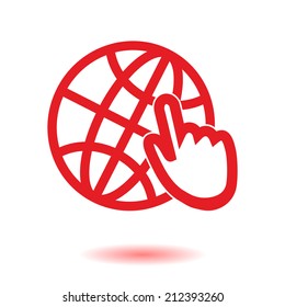 Globe icon. Flat design.