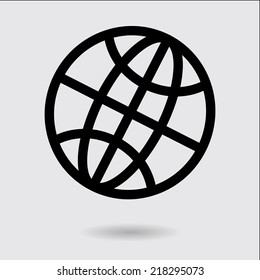 Globe icon. Flat design.
