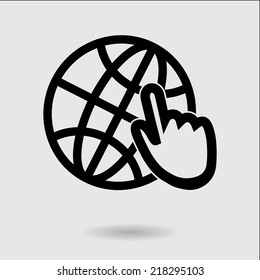 Globe icon. Flat design.