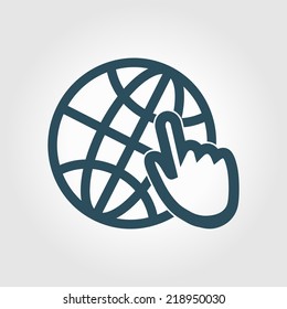 Globe icon. Flat design.