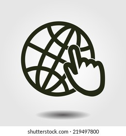 Globe icon. Flat design.