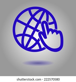 Globe icon. Flat design.