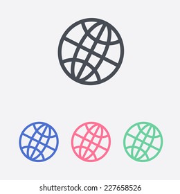 Globe icon. Flat design.
