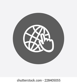 Globe icon. Flat design.
