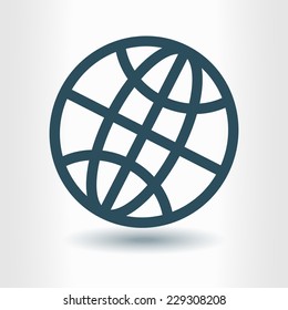 Globe icon. Flat design.