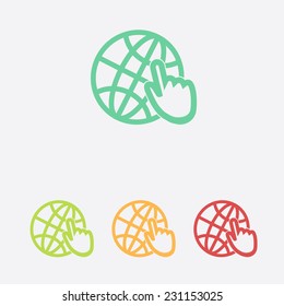 Globe icon. Flat design.