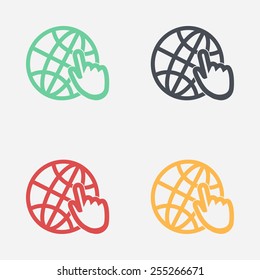 Globe icon. Flat design.