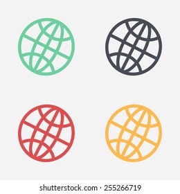Globe icon. Flat design.