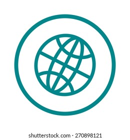 Globe icon. Flat design.
