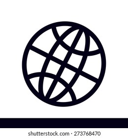 Globe icon. Flat design.
