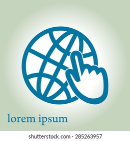 Globe icon. Flat design.