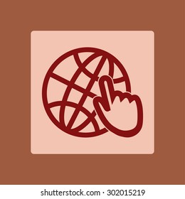 Globe icon. Flat design.