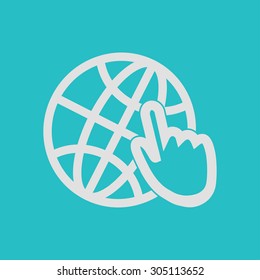 Globe icon. Flat design.