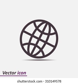 Globe icon. Flat design.