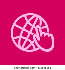 Globe icon. Flat design.