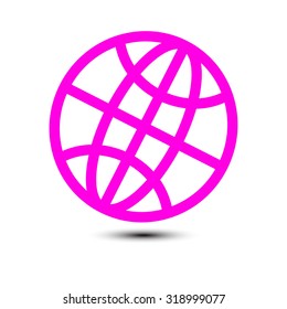 Globe icon. Flat design.
