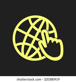 Globe icon. Flat design.