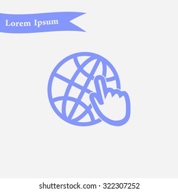 Globe icon. Flat design.
