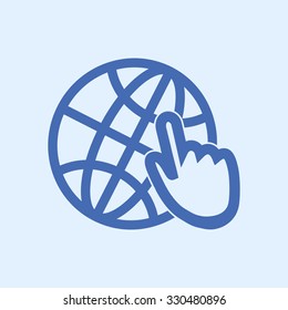 Globe icon. Flat design.
