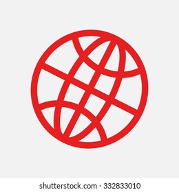 Globe icon. Flat design.