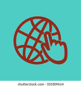 Globe icon. Flat design.