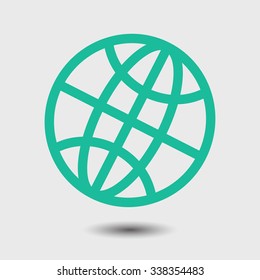 Globe icon. Flat design.