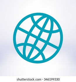 Globe icon. Flat design.
