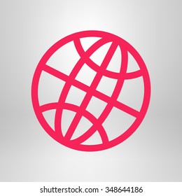 Globe icon. Flat design.