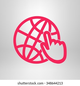 Globe icon. Flat design.