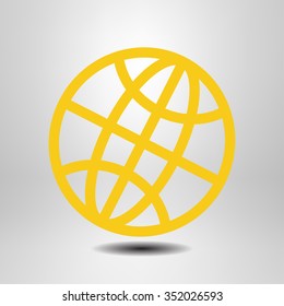 Globe icon. Flat design.