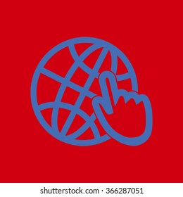 Globe icon. Flat design.