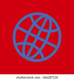 Globe icon. Flat design.