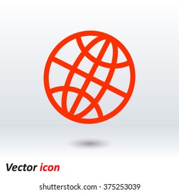 Globe icon. Flat design.