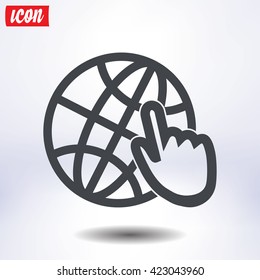 Globe icon. Flat design.