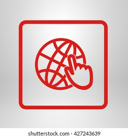 Globe icon. Flat design.