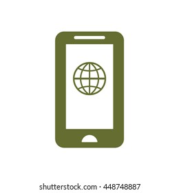 Globe  icon. Flat design.