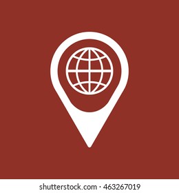 Globe  icon. Flat design.