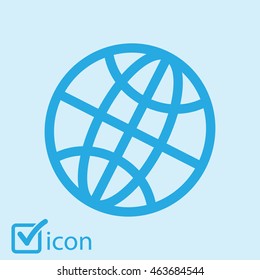 Globe icon. Flat design.