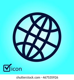 Globe icon. Flat design.