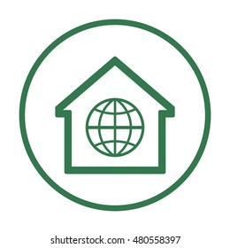 Globe  icon. Flat design.