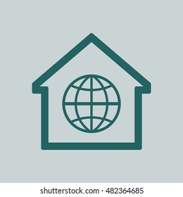 Globe  icon. Flat design.