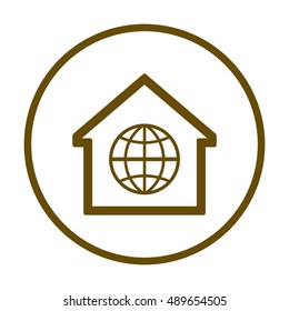 Globe  icon. Flat design.